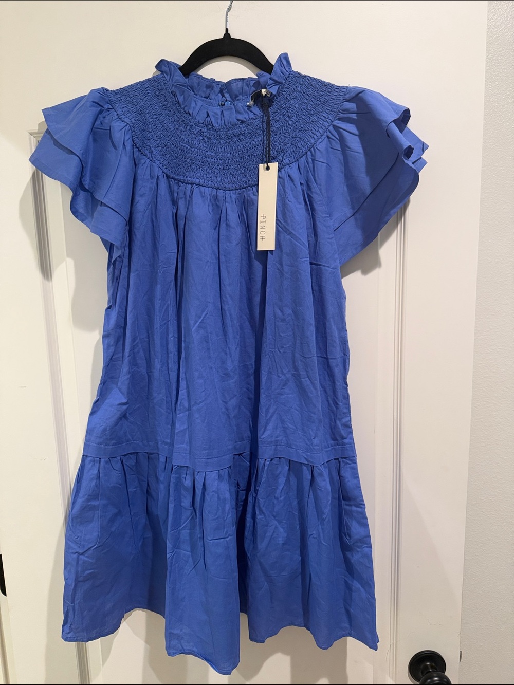Pinch 100% cotton blue dress with pockets NWT size large